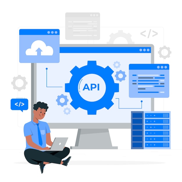 API integration architecture diagram showing cloud services and connections